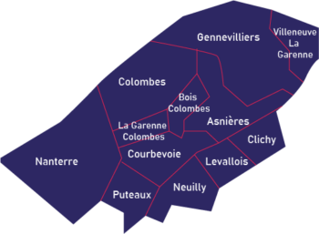Carte du nord des Hauts-de-Seine